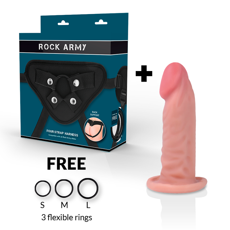 ROCKARMY - HARNESS + DUAL DENSITY TIGER REALISTIC DILDO 14 CM -O- 4.46 CM 2 ROCKARMY - HARNESS + DUAL DENSITY TIGER REALISTIC DILDO 14 CM -O- 4.46 CM - obrazek 2